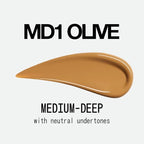 about-face THE PERFORMER Skin-Focused Foundation MD1Olive – Medium Coverage, Long-Wear, Breathable & Buildable Base – Clean, Vegan, Hydrating Formula with Blue Agave & Chlorella – 1.08oz