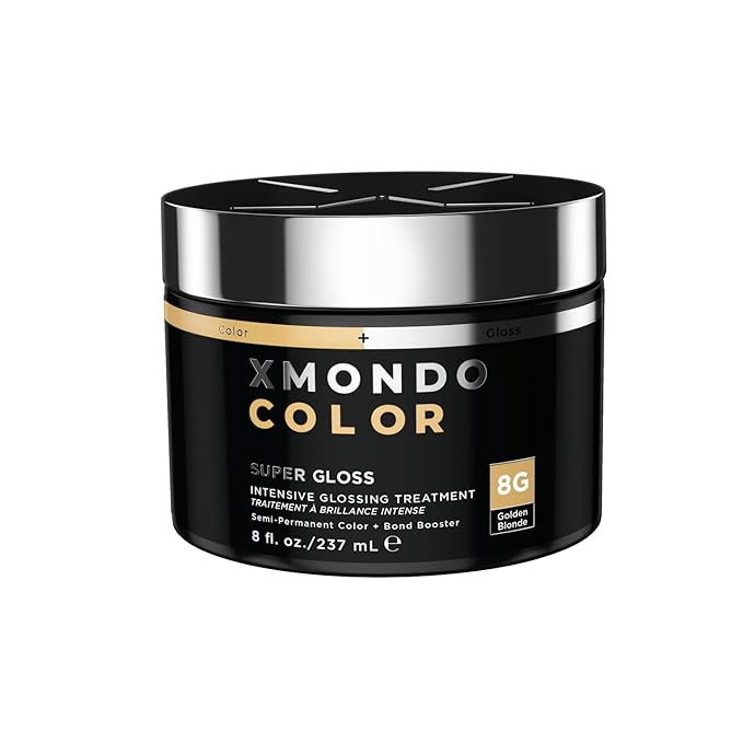 XMONDO Color Golden Blonde Color Depositing Mask & Semi-Permanent Hair Dye Super Gloss Infused with Bond Boosters for Nourishment, Revitalize & Repair, Vegan Formula, 8 Fl Oz