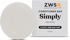 Simply Unscented Conditioner Bar, Vegan Solid Hair Conditioner for Sensitive Scalps & Fragrance-Free Care, Zero Waste, Travel-Friendly