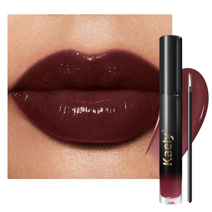Kaely Longwear No-Budge Lipstick for Women, Highly Pigmented Liquid Lip Color Makeup, Non-Transfer Lip Gloss Stain Waterproof Smudge Proof 24 Hour, Instant Shine, Vegan & Cruelty-Free, 21 SENSUAL
