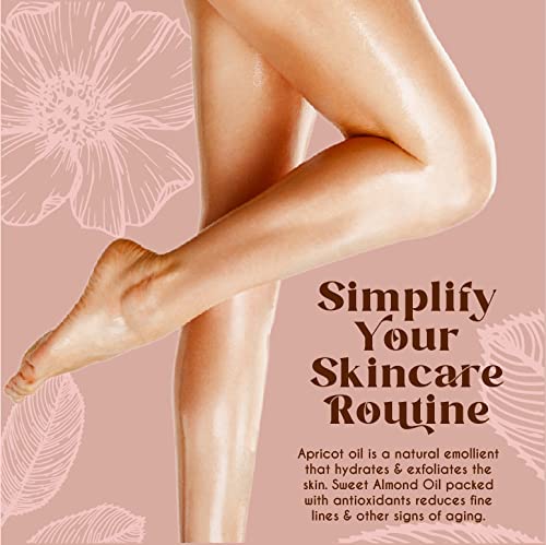 BEAUTE DE PROVENCE Multi-Use Oil for Face, Body and Hair - Organic Blend of Apricot, Vitamin E and Sweet Almond Oil Moisturizer for Dry Skin, Rose Petals, Bergamot Essential Oil - 4 Fl Oz