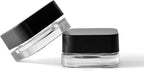 250 Pack Packlahoma 9ml Glass Cube Jars with Black Lids, Refillable Cosmetic Containers