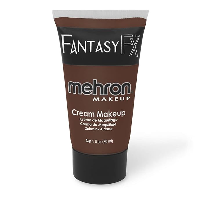 Mehron Makeup Fantasy FX Cream Makeup | Water Based | Halloween | Wolfman Brown Face & Body Paint For Adults 1 fl oz (30ml) (Wolfman Brown)