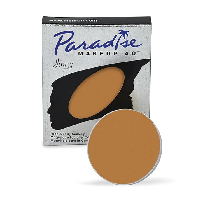 Mehron Makeup Paradise Makeup AQ Refill Size | Stage & Screen Performance, Face & Body Painting, Beauty, Cosplay, and Halloween | Water Activated Face Paint, Body Paint .25 oz (7 ml) (LIGHT BROWN)