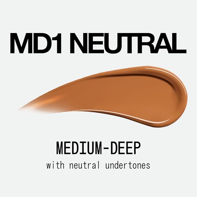 about-face THE PERFORMER Skin-Focused Foundation MD1Neutral – Medium Coverage, Long-Wear, Breathable & Buildable Base – Clean, Vegan, Hydrating Formula with Blue Agave & Chlorella – 1.08oz