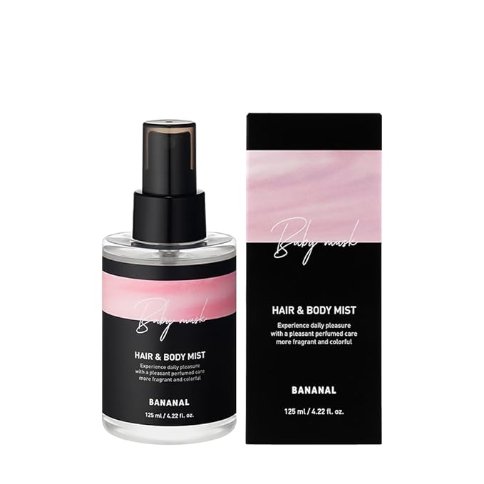 Perfumed Hair Mist for Women – Castor Oil for Shine & Long-Lasting Scent, Clean Hair Perfume & Body Mist – Botanical Waters & 17 Amino Acids, Sulfate, Paraben, Silicone-Free – Baby Musk, 125ml