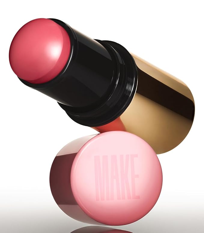 MAKE Beauty Cream Stroke Cream Blush Stick for Cheeks - Vibrant, Natural Soft Matte Finish - Shade Chroma, Pinky Coral Blush Makeup