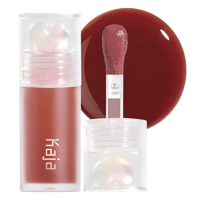Kaja Lip Plumping - Juicy Glass 08 Cherry Cola | Hydrating, Feel Plumped and Lightweight with Vitamin Tree Fruit Oil, Vegan, Cruelty-Free, Clear Tint Stain Shine Gloss Plumper, Long Lasting
