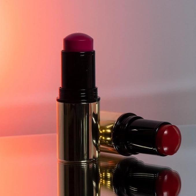 MAKE Beauty Heat Stroke Cream Blush Stick for Cheeks with Natural Hydrating Dewy Finish. Creamy Gel Blush Balm - Shade Baked, Deep Chocolate Brown Cheek Tint