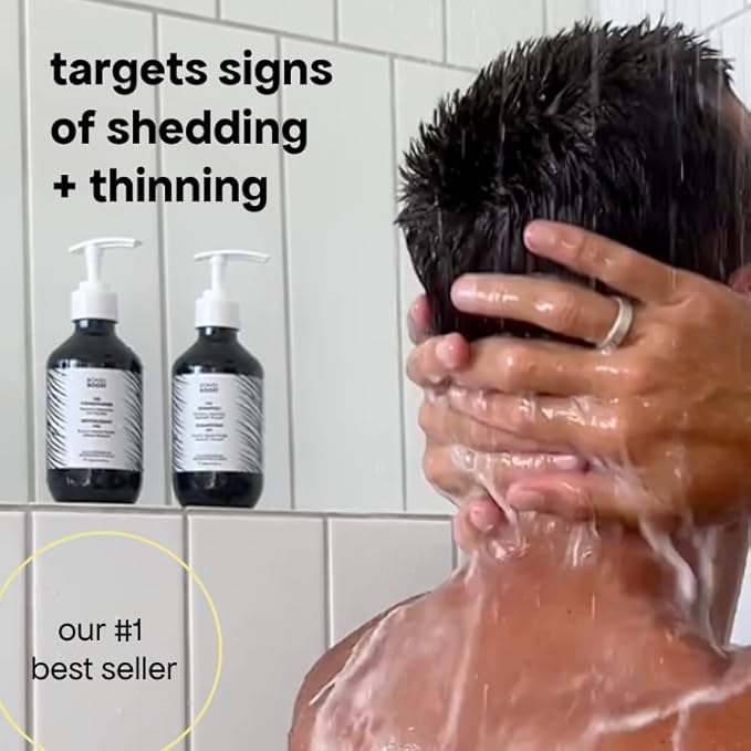 BondiBoost HG Anti-Thinning Shampoo Conditioner Set [10.14 fl oz each], Clinically Tested to Promote Fuller + Thicker-Looking Hair for Women & Men, Procapil, Redensyl & Rosemary Formula, Sulfate-Free