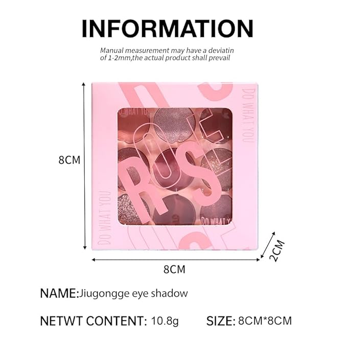 9-Color Rose Nude Brown Eyeshadow Palette – Matte Shimmer Glitter Mauve Pink Burgundy Eye Shadow Kit, High Pigment Blendable Long-Lasting Warm Neutral Soft Glam Makeup Palette for Daily Wear & Travel