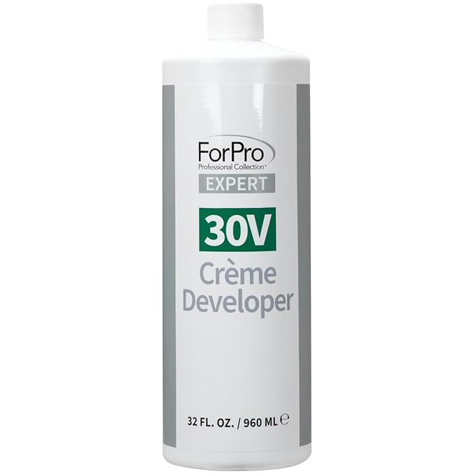 ForPro Expert 30 Volume Crème Developer for Hair Lightening, Gray Coverage & Color Deposit with Extra Lift, 32 Fl Oz