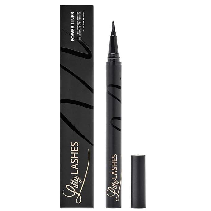 Lilly Lashes 2-in-1 Eyeliner and Lash Adhesive, Black, Waterproof, Long-lasting