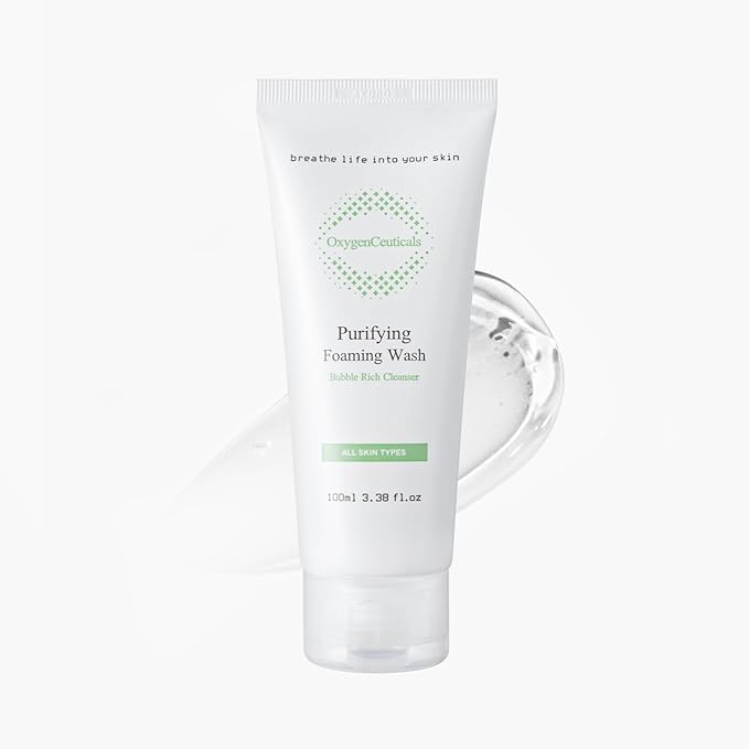 OxygenCeuticals Purifying Foaming Wash – pH 5.0 Low Acidic Gel Cleanser, Mild & Refreshing Face Wash with Botanical Extracts Suitable for Daily Use. 3.38 fl.oz (100ml)