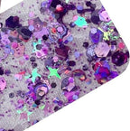 Go Ho Light Purple Face Body Glitter - Party Flash Festival Rave Outfits for Women&Kids,Holographic Glitter Face Paint,Halloween Mermaid Fairy Makeup Chunky Sequins Gel,Rave Pride Accessories