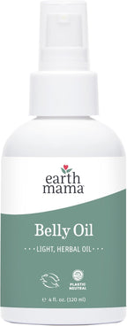 Earth Mama Belly Oil for Dry Skin | Calendula Skin Care Moisturizer Oil to Encourage Natural Elasticity and Help Prevent Stretch Marks During Pregnancy and Postpartum, 4-Fluid Ounce