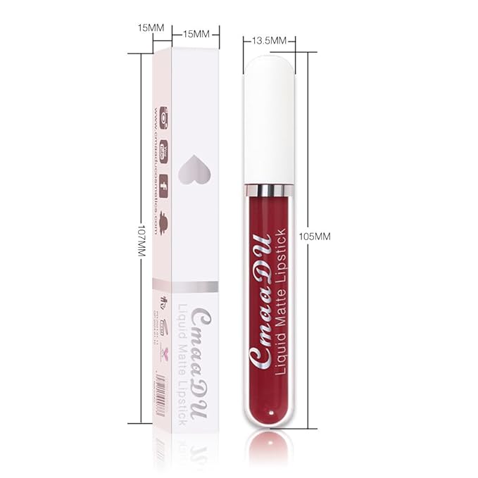 evpct 1Pcs Plum Red Liquid Matte Lipstick Lipgloss Set for Women, labiales mate 24 horas originales matte larga duracion 24 Hour Lipstick Lip Stains Long Lasting Waterproof 24, 06#