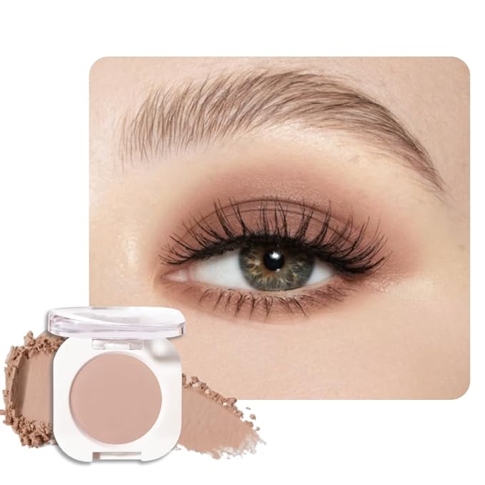 Light Brown Single Matte Eyeshadow Makeup, Neutral Powde Eye Shadow for Women, Rosy Brown Eyeshadow Palette Pigmented Waterproof, sombras para ojos, Lightweight Blendable, Girls Christmas Gift