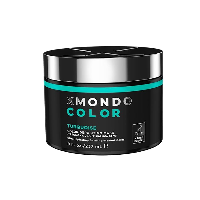 XMONDO Color Turquoise Depositing Mask & Semi-Permanent Turquoise Dye | Infused with Bond Booster Technology & Hyaluronic Acid for Nourishment, Revitalization & Repair, Vegan Formula, 8 Fl Oz 1-Pack