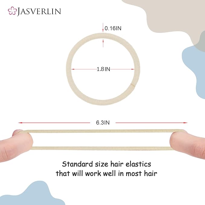 No Metal Hair Ties, Light Blonde, 50 Pieces, Elastic Ponytail Holders, No Pull Braided Hair Tying Bands