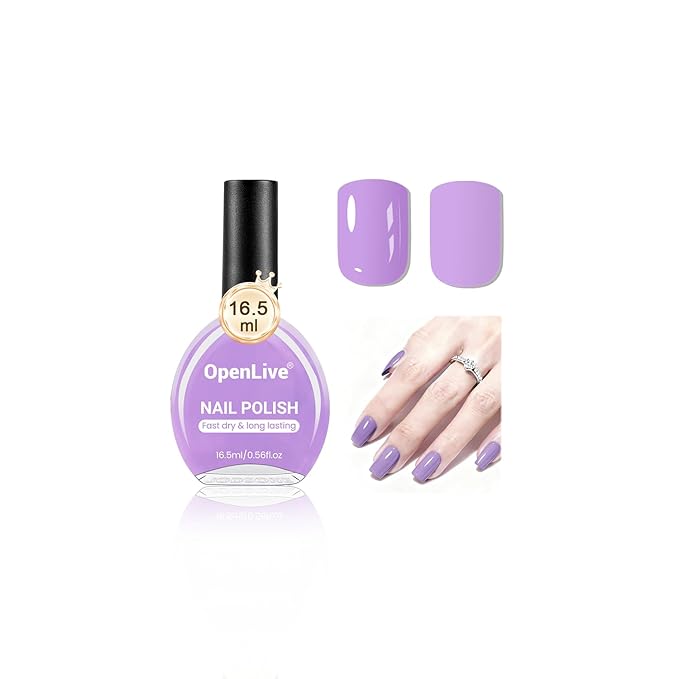 16.5ml Light Purple Nail Polish Large Volume Quick Drying Nail Polish, Fast Drying and Long Lasting Color Nail Art DIY Home Manicure Gift for Women