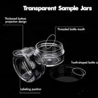 3 Gram Mini Sample Jars with Lids, 200 Count - Tiny Makeup Travel Containers with Labels, Includes Disposable Spatulas