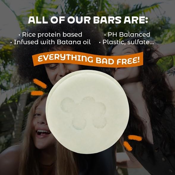 NOLE CARE Sustainable Bar Shampoo and Conditioner (2 pack) with Batana Oil, Fragrance Free for a Radiant Hair - Sustainable, PH Balanced, Sulfate Free, Plastic Free - 5.12 Oz