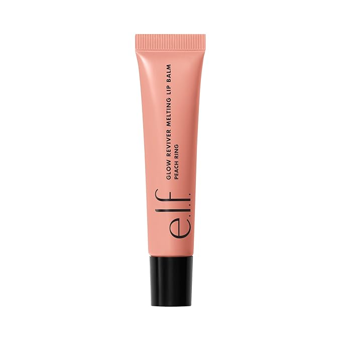 e.l.f. Glow Reviver Melting Lip Balm, Hydrating Tinted Lip Balm For A Glossy Finish & Soft, Supple Lips, Vegan & Cruelty-Free, Peach Ring