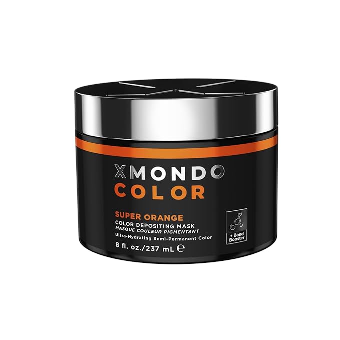 XMONDO Color Super Orange Depositing Mask & Semi-Permanent Orange Dye | Infused with Bond Booster Technology & Hyaluronic Acid for Nourishment, Revitalization & Repair, Vegan Formula, 8 Fl Oz 1-Pack