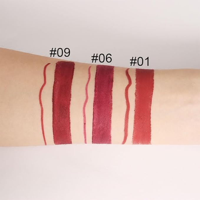 evpct 1Pcs Dark Plum Wine Red Lip Liner and Lipstick Set Kit for Women Matte Lips Kit with Lip Liner Lip Stains Long Lasting Waterproof 24 Hour Lipstick and Lip Liners Combo Lipliners Pencil 06#