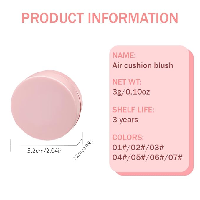 Powder Matte Blush Cheeks Face Makeup for Women With Mirror and Powder Puff Monochrome Blushes Lightweight,Smooth,Blendable,Fade and Transfer-Resistant Baked Blush,Effortless Matte Natural Finish
