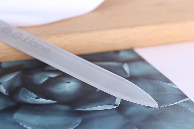 Glass Nail File with Austria Crystals Professional Crystal Fingernail Files in Aluminum Case Perfect Manicure Set for Women Men Kids Nail Care Gift Set(Pink Seahorse)