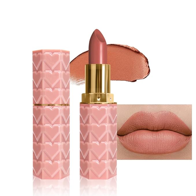 evpct 1Pcs Nude Light Brown Lipstick, Silky Velvet Matte Lipstick Pack Sets for Women, Long Lasting Smudge Proof Lipstick Lip Stain Makeup Kit matte lipstick 24 hours original N03