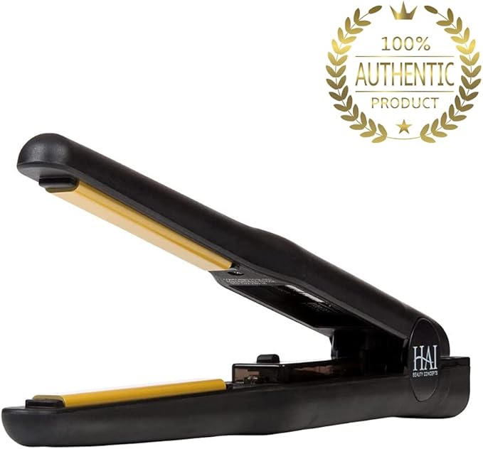 HAI Convertable Total Heat 4/10" in - Flat Iron with Tri-Diamond Ceramic Plates for Highly Textured Hair, 140°F to 450°F.