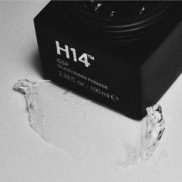 H14 Glass Sheen Pomade for Men 100 mL – Water-Based High Shine Hair Styling Product with Flexible Hold – Lightweight Paste for Texture, Slick Styles & Smooth Finish – Made in Europe