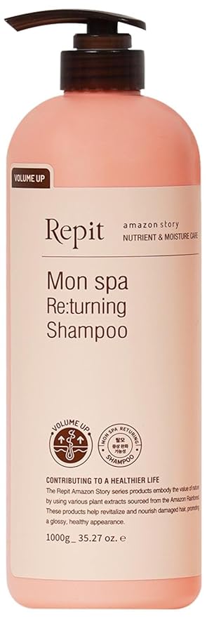 Repit Returning Shampoo 1000ml – Salicylic Acid & Niacinamide for Scalp Care, Thinning Hair, Volume Loss, Elasticity & Anti-Aging Support | RepitUSA