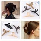 6Inche Extra Large Hair Clips，Claw Clips for Thick Hair and Long Hair, 4 Pack Xl Jumbo Claw clips, Oversized Matte Non-slip Hair Clips for Women, Big Strong Hold Jaw Clip,Neutral Color