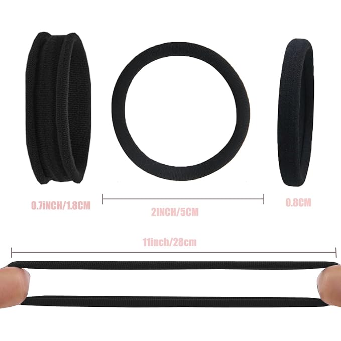 Hair Ties No Damage - Strong Stretchy SnagFree Hair Bands | Soft Nylon Thick Ponytail Holders Hair Elastics for Everyday Hairstyles | Ideal Gifts for Women Teens Girs 20pcs