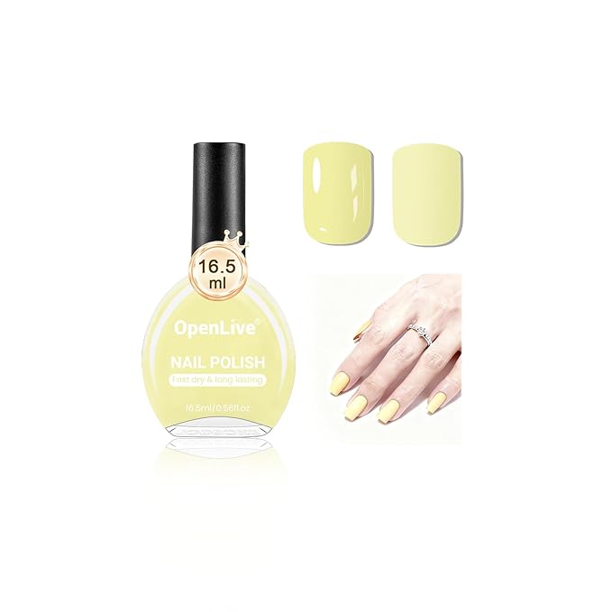 16.5ml Lemon Yellow Nail Polish Large Volume Quick Drying Nail Polish, Fast Drying and Long Lasting Color Nail Art DIY Home Manicure Gift for Women