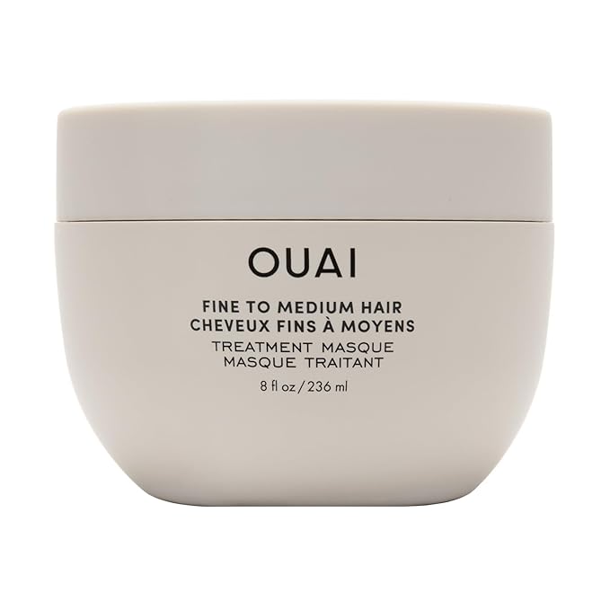 OUAI Fine to Medium Hair Treatment Masque - Hydrating Hair Mask to Help Repair Strands & Increase Shine - With Shea Butter, Keratin and Panthenol - Paraben, Phthalate & Sulfate Free (8 Fl Oz)