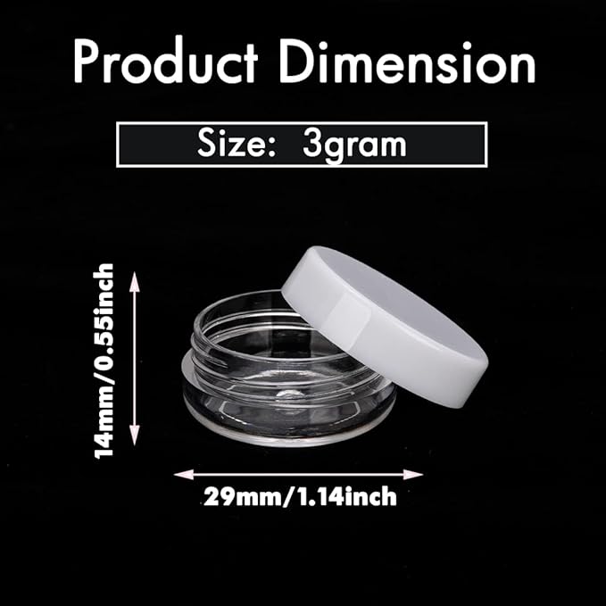 3 Gram Lip Balm Containers, 25 Count Tiny Makeup Travel Containers with Lids
