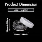 3 Gram Lip Balm Containers, 25 Count Tiny Makeup Travel Containers with Lids