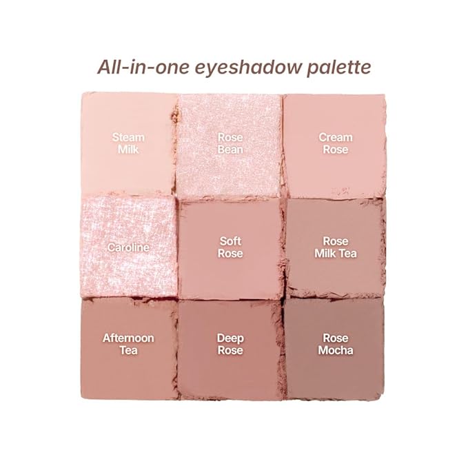 dasique Shadow Palette #27 Rose Milk Tea l 9 Pigmented Eyeshadows Blendable Natural Look l Korean Makeup l Eye shadow palette l Long Lasting Naturing Looking