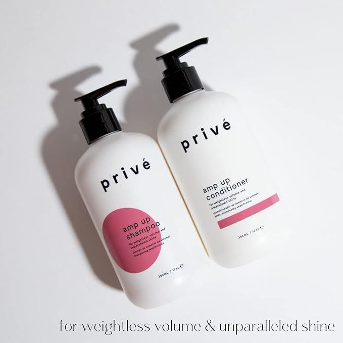 Privé Amp Up Volumizing Shampoo for Fine, Thin Hair - Lightweight, Sulfate-Free Hair Shampoo for Women & Men - Adds Body, Lift & Shine and Refreshes Scalp - Formulated with Bamboo & Acai