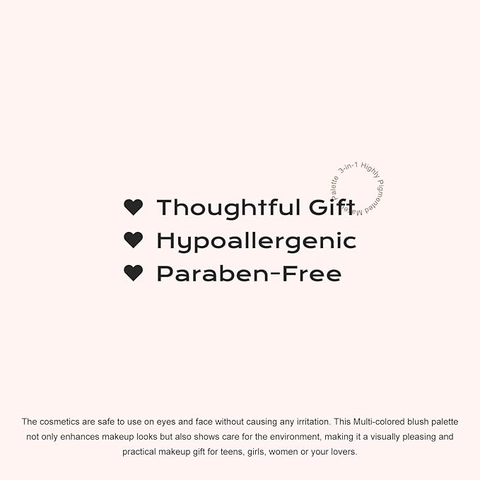 Color Nymph 3-IN-1 Face Palette, Ultra-Smoothy Creamy Blush Highlighter Bronzer Palette, Matte & Long-Lasting, Glowy Finish - Makeup Stacks for Travel | Vegan & Cruelty-Free - Sunset Kiss