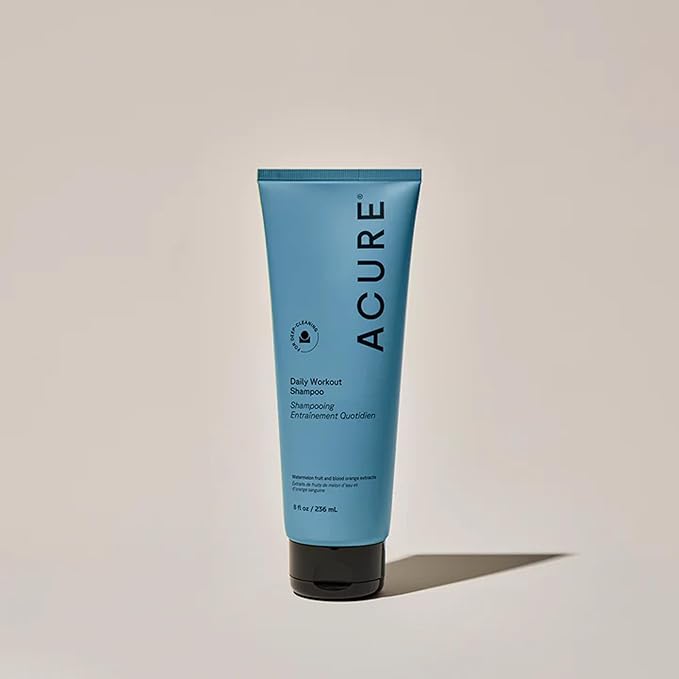 Acure Daily Workout Watermelon Shampoo - Lightweight Hydrating & Clarifying Shampoo for Women & Men w/Oily, Damaged Hair & Dry Scalp, Color Safe, Vegan, Paraben & Sulfate Free - 8 fl oz (2 Pack)