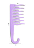 XO Curls Shower detangling hair comb, Wide tooth comb, Comb with hook for easy hanging in shower, Gentle on Scalp, Hair comb for with curly & wavy hair (Lavender)