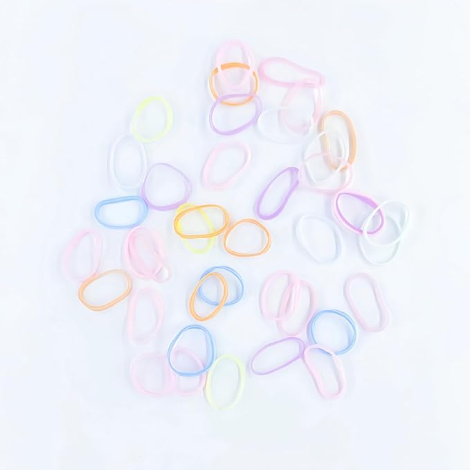 3200 Pcs Elastic Rubber Bands Small Hair Ties Hair Rubber Mini Hair Bands Hair Elastics Tiny Soft Holder Ponytails for Girls (Light Multicolor)