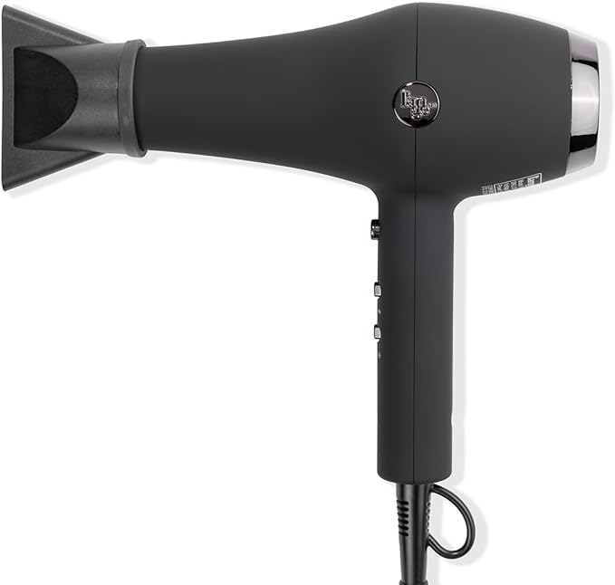 L'ANGE HAIR Soleil Professional Hair Dryer | 3 Heat Settings & 2 Airflow Settings | Cool Shot Locks-in Style | Professional Length Cord | Best Lightweight Hair for Smooth Blowouts (Black)