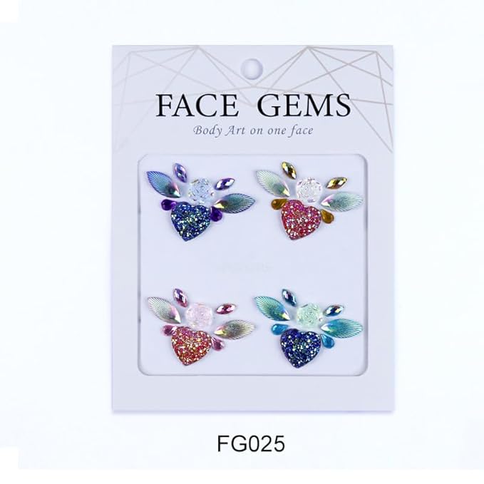 Facial Jewels Stickers, Makeup Accessories, Reusable Rhinestone Gems for Face Decoration, Stage Makeup, Party Glam (Face Gems(025))